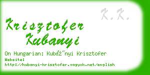 krisztofer kubanyi business card